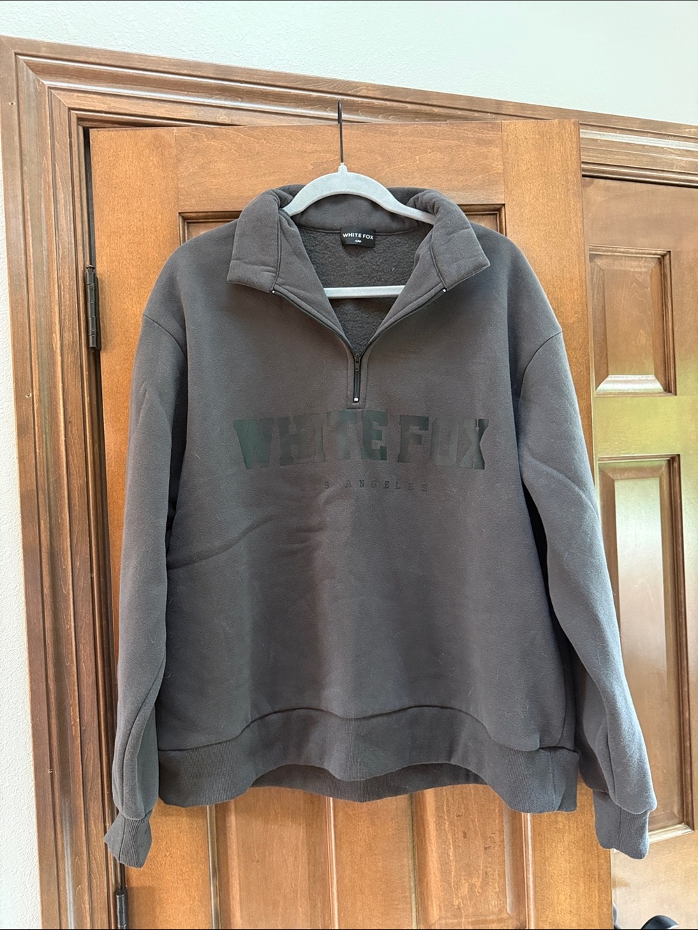 White Fox Boutique Charcoal Half-Zip Pullover